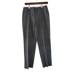 Talbots Geometric Print Stretch Career Pants Black White Size 4‎